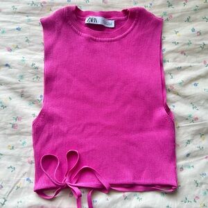 Zara Fuchsia Sleeveless Crop Top
